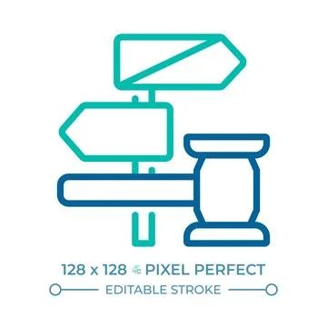 Right to be considered innocent pixel perfect two color line icon Stock Illustration