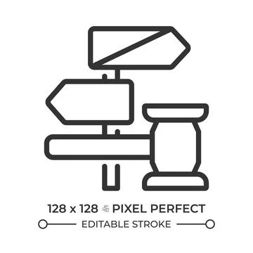 Right to be considered innocent until proven guilty pixel perfect line icon Stock Illustration