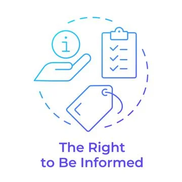 Right to be informed blue gradient concept icon Stock Illustration