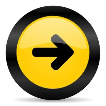 Right black yellow web icon Stock Illustration