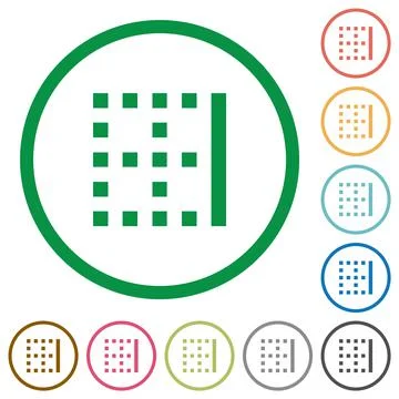 Right border flat icons with outlines Stock Illustration