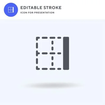 Right Border icon vector, filled flat sign, solid pictogram isolated on white Illustrazione stock