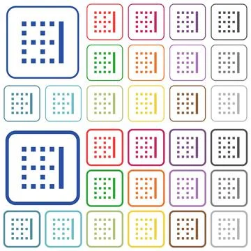 Right border outlined flat color icons Stock Illustration