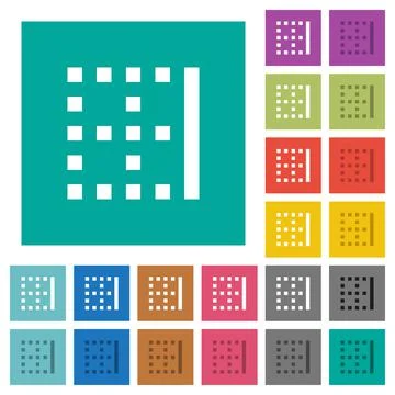 Right border square flat multi colored icons Stock Illustration