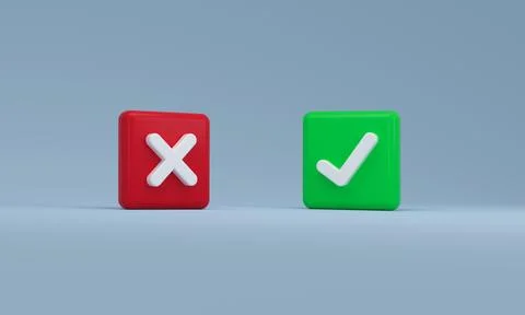 Right check and Wrong mark. YES and NO button for vote, decision on blue back イラスト素材