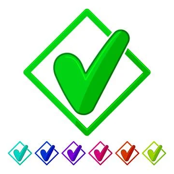 Right check mark cartoon vector graphic Ilustración de archivo