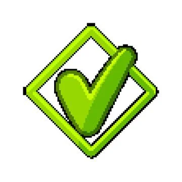 Right check mark pixel art vector illustration Stock Illustration