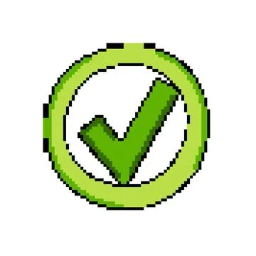 Right check mark pixel art vector illustration Stock Illustration
