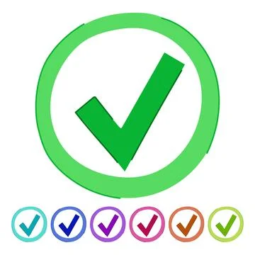 Right check mark vector cartoon graphic Ilustración de archivo