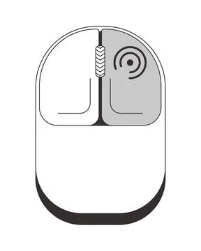 Right click grayscale computer mouse Illustrazione stock