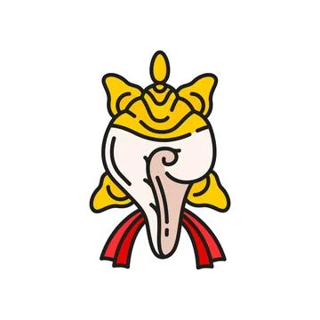 Right coiled conch shell buddhism religion symbol Stock Illustration