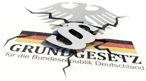 Right contra Basic Law of the Federal Republic of Germany Illustrazione stock