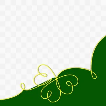 Right Corner Lower Border of Frame made of One continuous Line Clover Trefoil Stock Illustration