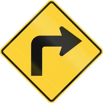 Right Curve Ahead Stock Illustration