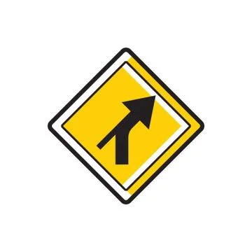 Right curve out intersection warning Stock Illustration