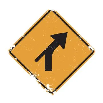 Right curve out intersection warning Ilustração Stock