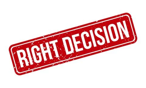 Right Decision Rubber Stamp. Red Right Decision Rubber Grunge Stamp Seal Ve.. Stock Illustration