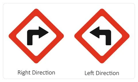 Right Direction and Left Direction Stock Illustration