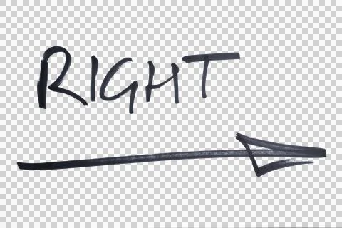 The right direction arrow drawn with marker Stock Illustration
