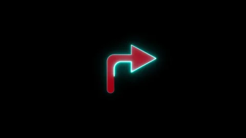 Right direction arrow icon animation on black background. Stock Footage 314923596