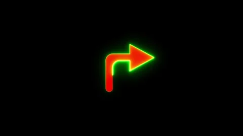 Right direction arrow icon animation on black background. Stock Footage 314923603