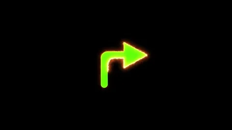Right direction arrow icon animation on black background. Stock Footage 314923605