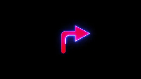 Right direction arrow icon animation on black background. Stock Footage 314923607