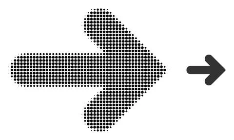 Right Direction Halftone Dot Icon 스톡 일러스트
