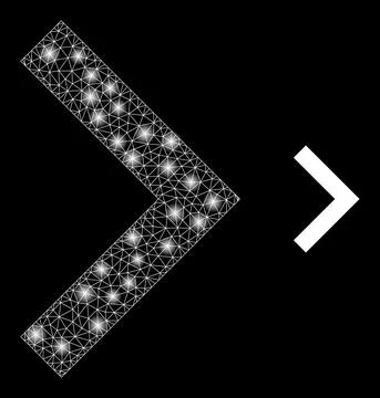 Right Direction Icon - Carcass Mesh with Constellation Nodes Stock Illustration