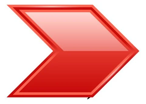 Right direction pointer. Red glossy arrow element Stock Illustration