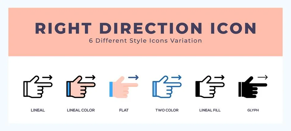 Right direction symbol. vector icon symbol. logo illustration. vector graphic Stock Illustration