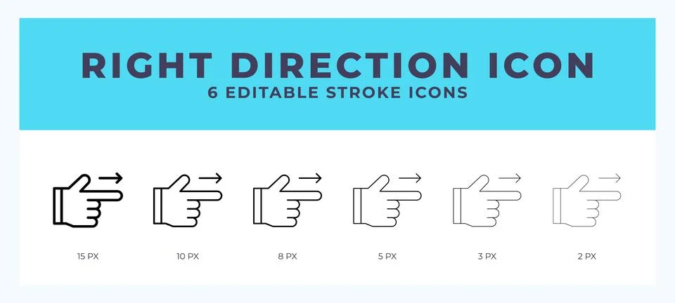 Right direction vector icon. With different stroke vector illustration. Stock Illustration