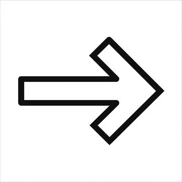 Right Directional Arrow Line Art Icon Symbol Graphic Stock Illustration
