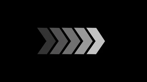 Right-directional arrow loop animation. black background. Stock Footage 336977888