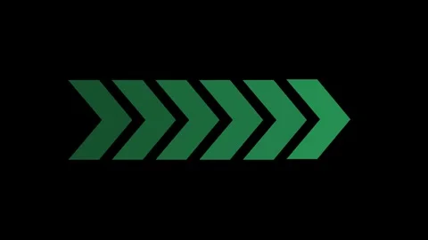 Right-directional arrow loop animation, black background. Stockbeeldmateriaal 336977893