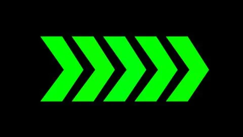 Right-directional green arrow loop animation. Animated arrows for the overl.. Stock Illustration