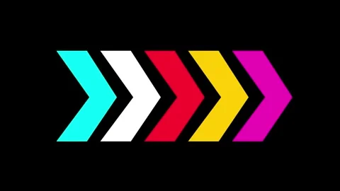Right-directional multi colored arrow loop animation. Animated arrows for t.. Stock Footage 291932722