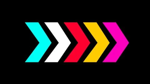 Right-directional multi colored arrow loop animation. Animated arrows for t.. Stock Illustration