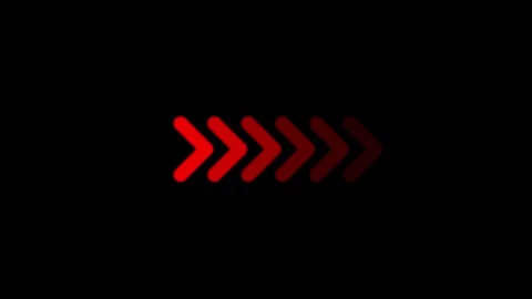 Right-directional red arrow loop animation. Animated arrows for the overlay.. Stock Footage 305301263