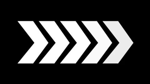 Right-directional white arrow loop animation. Animated arrows for the overl.. Stock Illustration