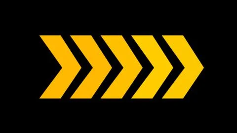 Right-directional yellow arrow loop animation. Animated arrows for the over.. Ilustración de archivo