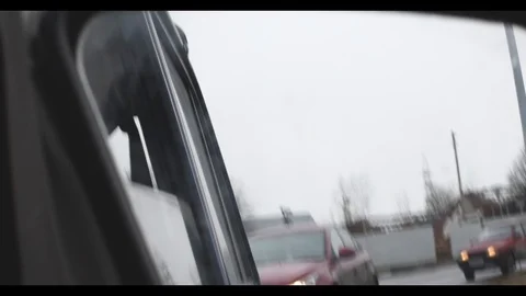 Right dirty car rear view mirror, mirror view Stock-Footage 106197312