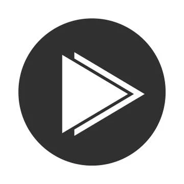 Right double arrow continue button silhouette style icon Stock Illustration