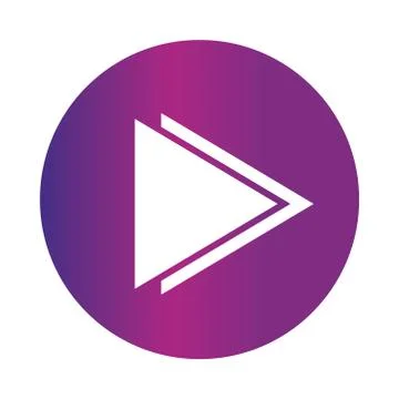 Right double arrow continue icon button gradient style Stock Illustration