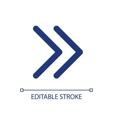 Right double arrow pixel perfect RGB color ui icon Stock Illustration