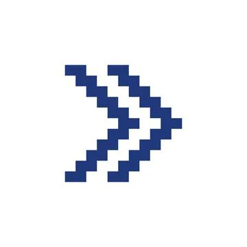 Right double arrow pixelated RGB color ui icon Stock Illustration