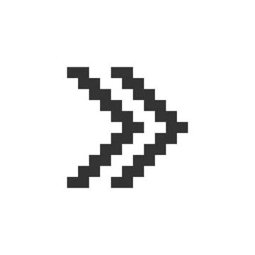 Right double arrow pixelated ui icon Stock Illustration
