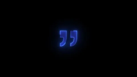 Right double quote stroke icon glowing neon animation Stock Footage 289520621