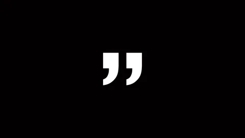 Right double quote stroke icon animation on black background. Abstract whit.. Stock Footage 340179392