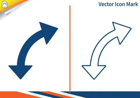 Right down arrow turn direction vector icon mark symbol. 스톡 일러스트